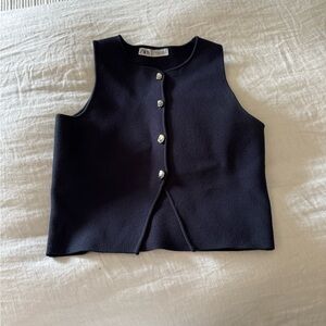 Zara navy sleeveless Top
